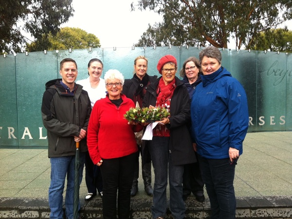 Members of ACT NMBA on Anzac Day at Australian Service Nurses National Memorial in Canberra