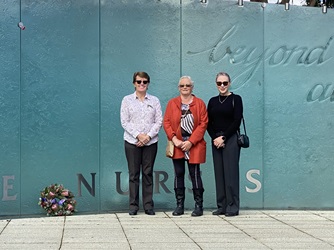 3 ACT Board members lay wreath at nurse's memorial along Anzac parade