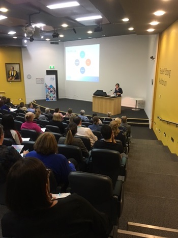 NMBA Executive Officer Tanya Vogt speaking at an information forum held for nurses and midwives at Princess Alexandra Hospital, Brisbane. 