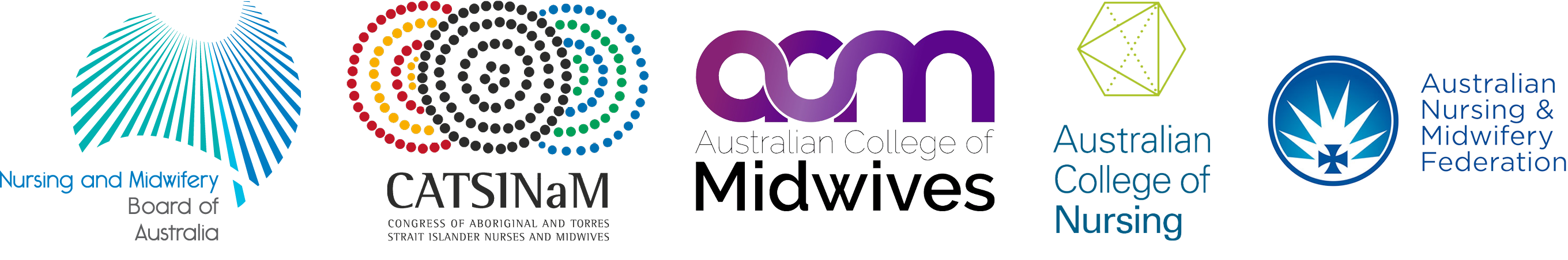 NMBA, CATSINaM, ACM, ACN, ANMF logos. 